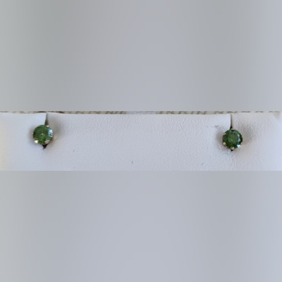 Green Diamond Stud Earrings
